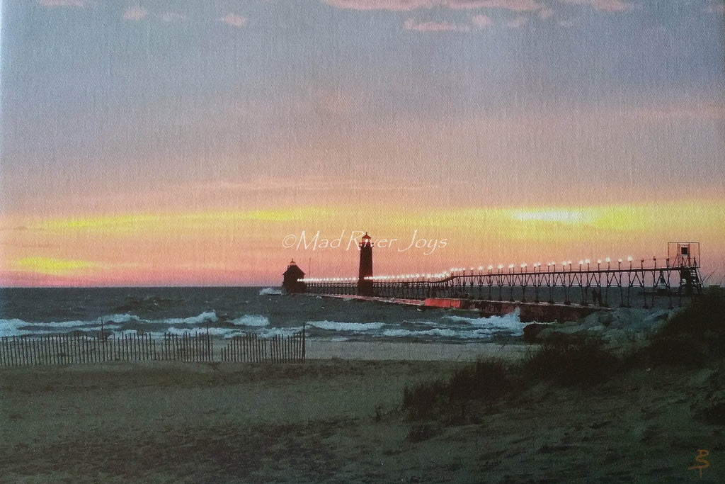 Photo Print--Canvas--11" x 14"--Grand Haven, MI, Lighthouse