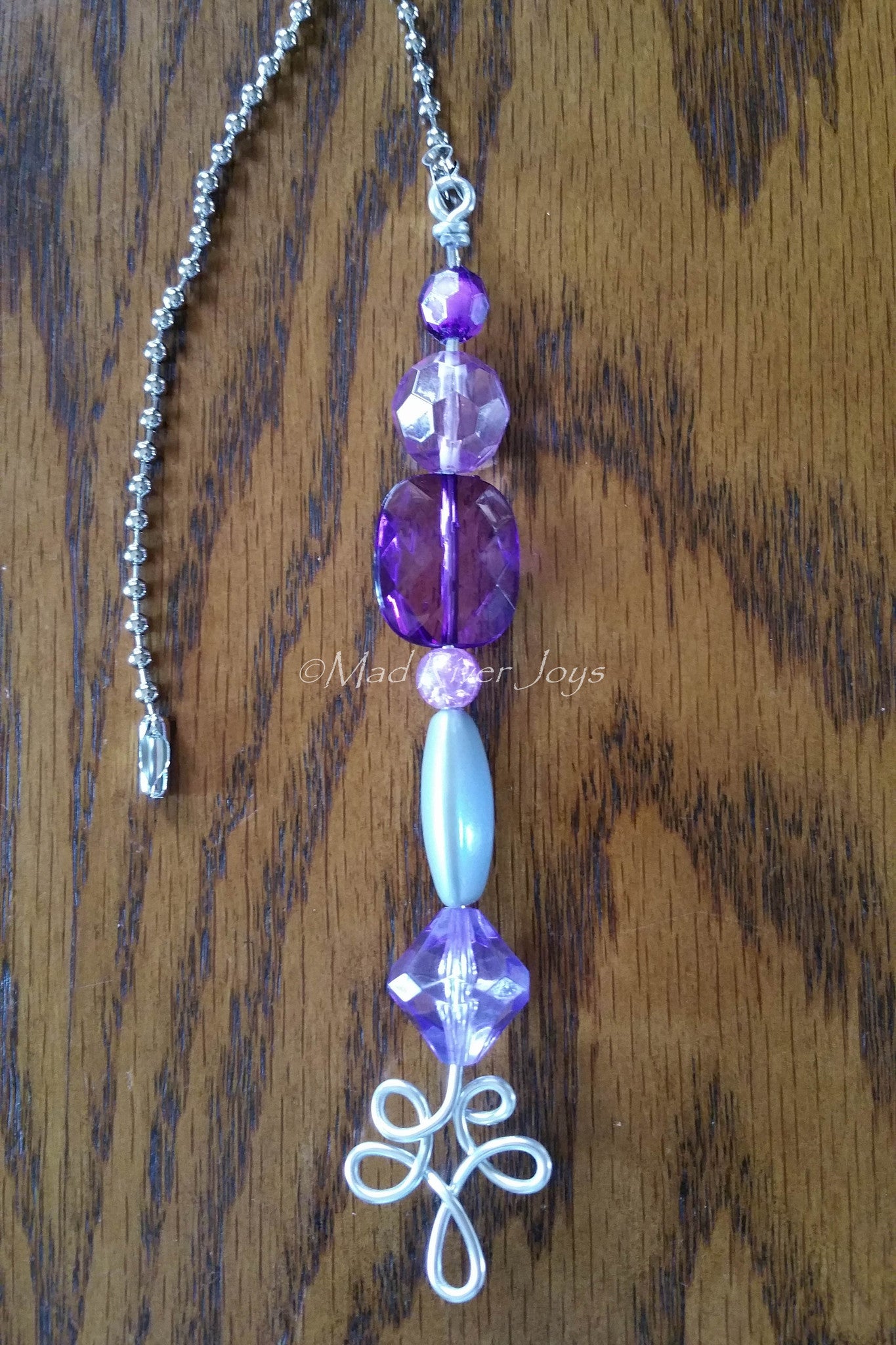 Pulls--Purple Acrylic Beaded Ceiling Fan/Light Pull
