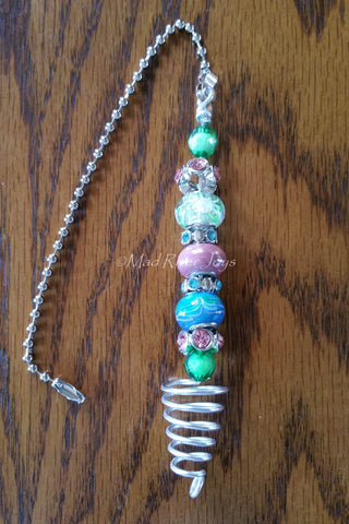 Pulls--Pink, Blue, and Green Acrylic and Glass Beaded Ceiling Fan/Light Pull