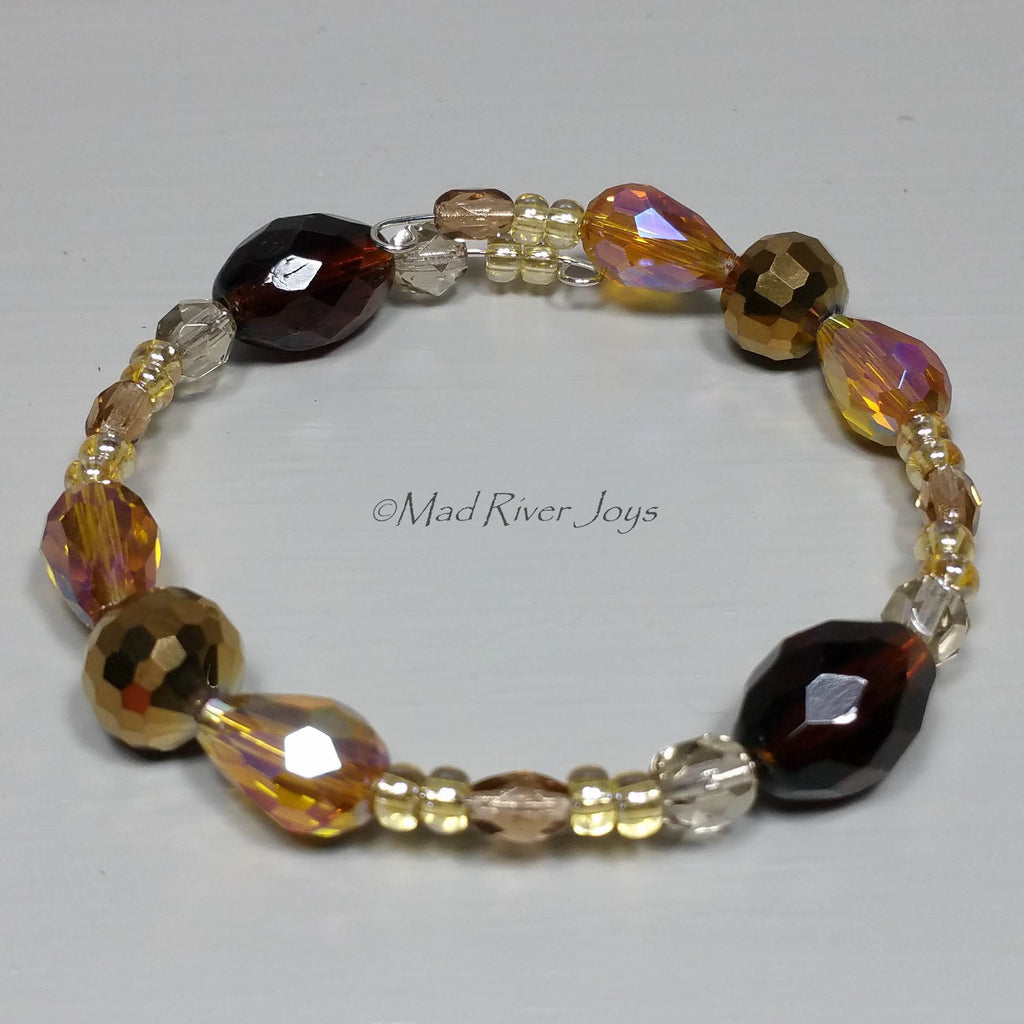 Tea Lights--Floating--Fall Brown Beaded Tea Light Set