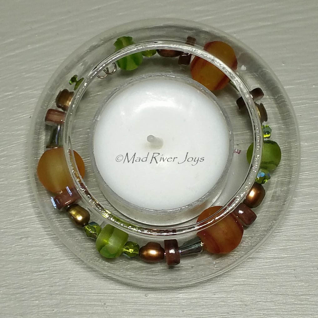 Tea Lights--Floating--Pumpkin Patch Beaded Tea Light Set