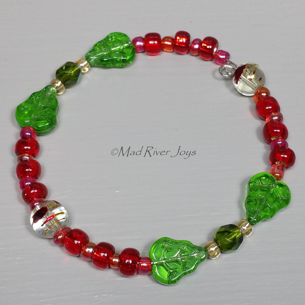 Tea Lights--Floating--Poinsettia Beaded Tea Light Set