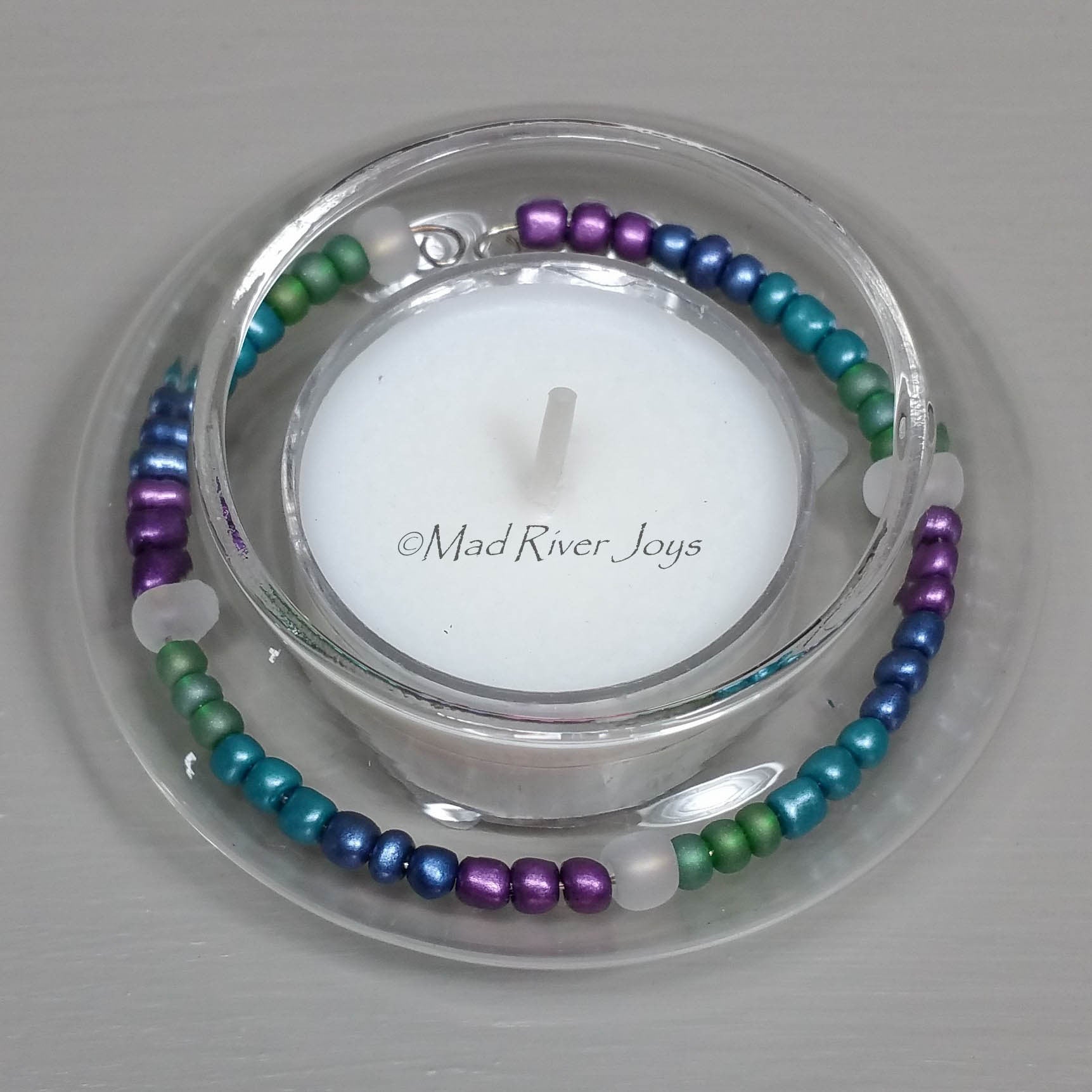 Tea Lights--Floating--Medicine Wheel Beaded Tea Light Set