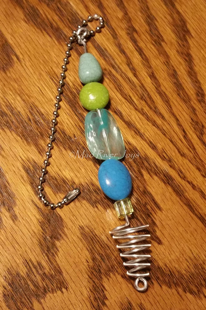 Pulls--Turquoise and Spring Green Acrylic Beaded Ceiling Fan/Light Pull