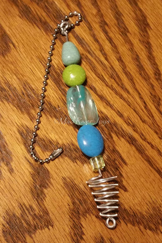 Pulls--Turquoise and Spring Green Acrylic Beaded Ceiling Fan/Light Pull