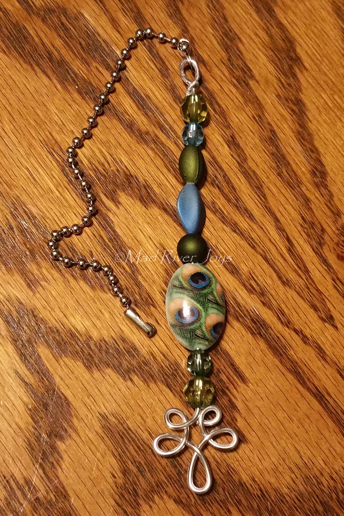 Pulls--Peacock, Blue, and Green Acrylic Beaded Ceiling Fan/Light Pull