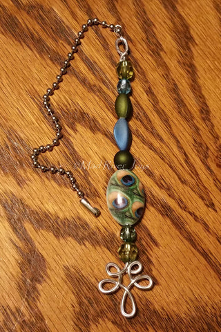Pulls--Peacock, Blue, and Green Acrylic Beaded Ceiling Fan/Light Pull