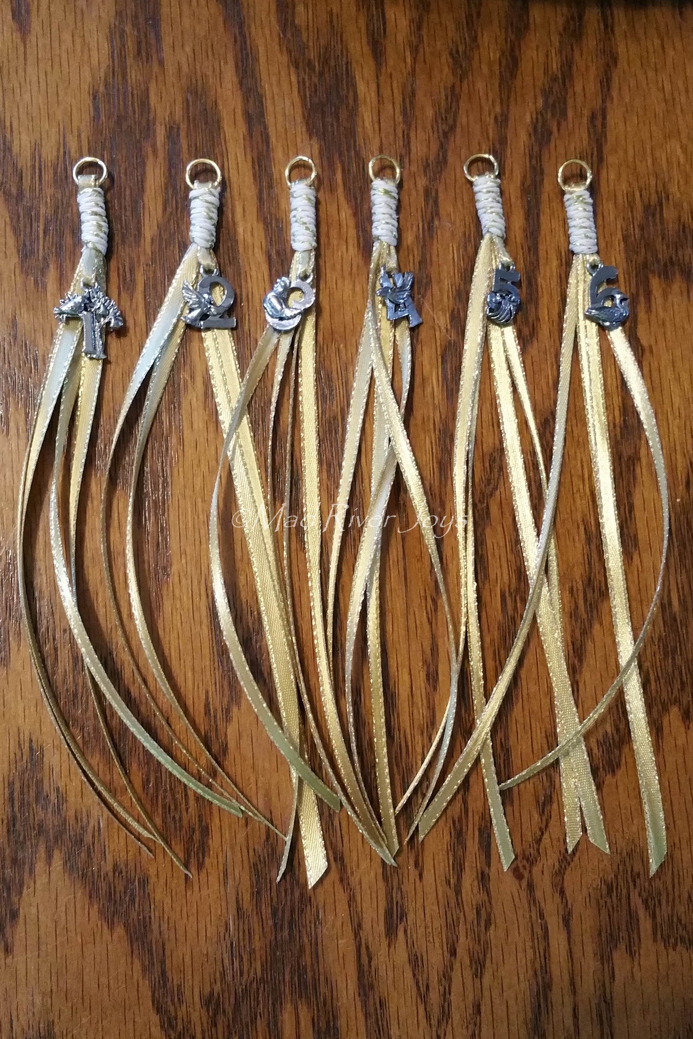 Ornaments--Silver Twelve Days of Christmas--Set of 12