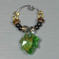 Wine Glass Charms--Glass Crystal Leaf--Gold/Clear