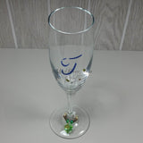 Wine Glass Charms--Glass Crystal Leaf--Beige Transparent