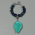 Wine Glass Charms--Lampwork Leaf--Celadon