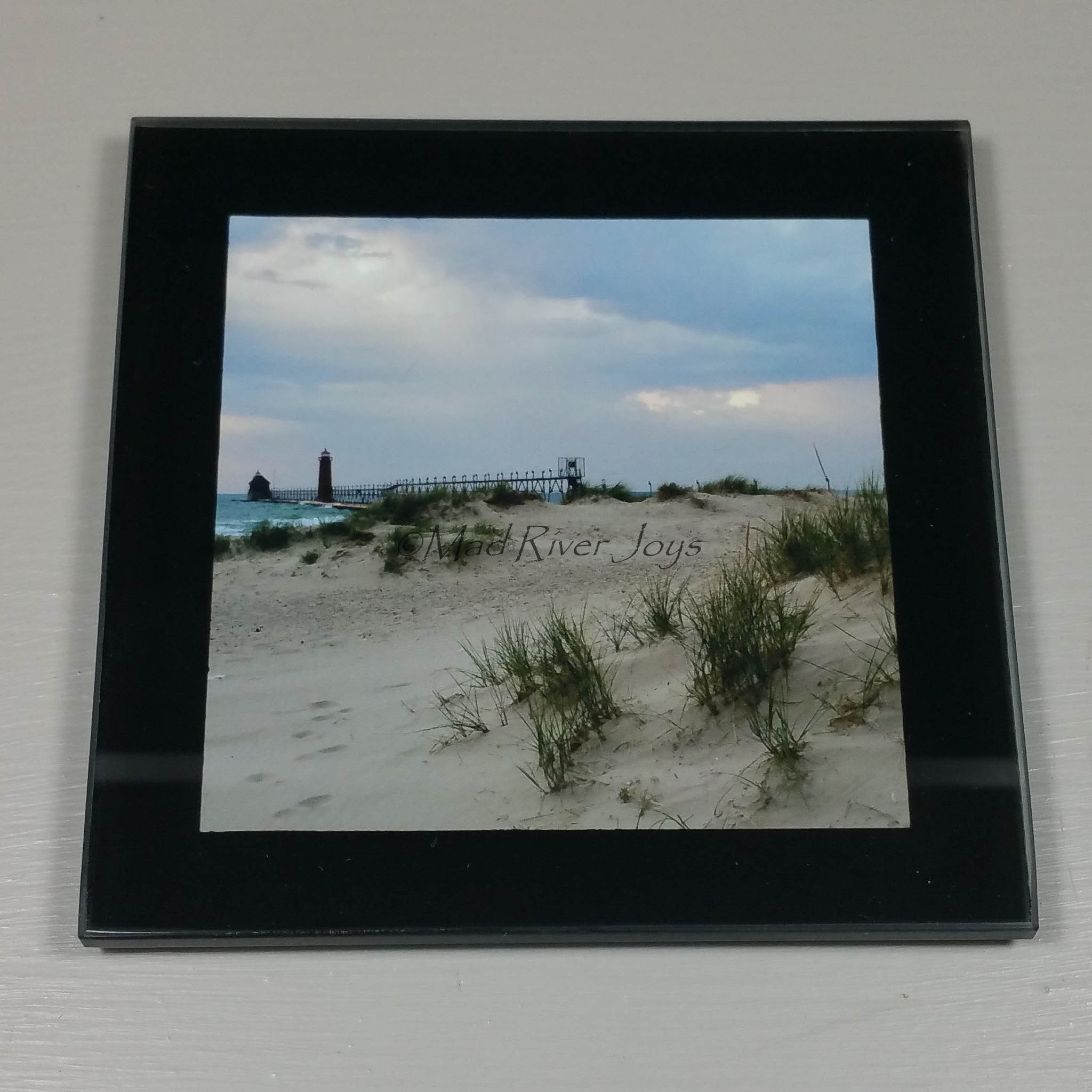 Coasters--Photo Print--Glass--Grand Haven, MI, Lighthouse Dune