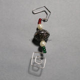 Ornament Hanger--Silver and Glass Pearl Christmas--Set of 4