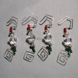 Ornament Hanger--Silver and Acrylic Crystal Christmas--Set of 12