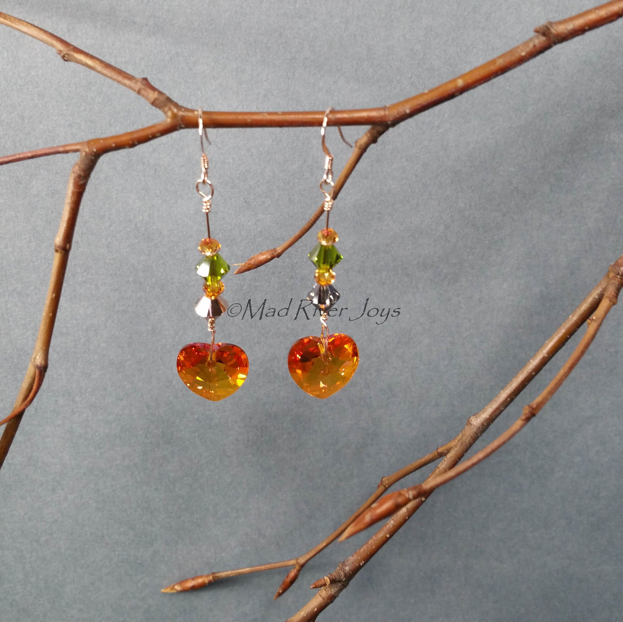 Earrings--Astral Pink Hearts--Rose Gold