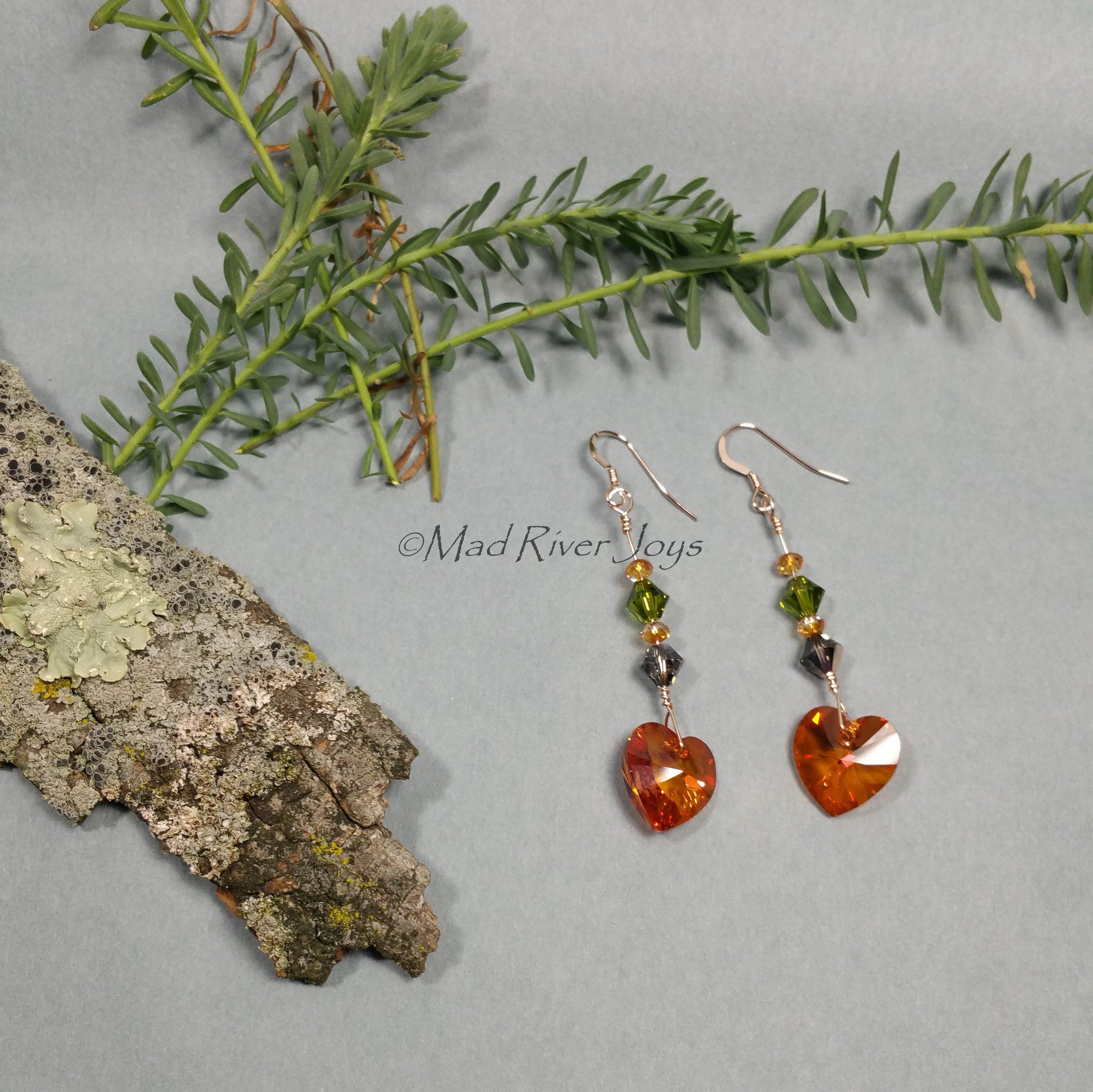 Earrings--Astral Pink Hearts--Rose Gold