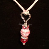 Necklace--Pink Swirl Heart Drop