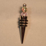 Bottle Stopper--Pink and Green Cloisonne