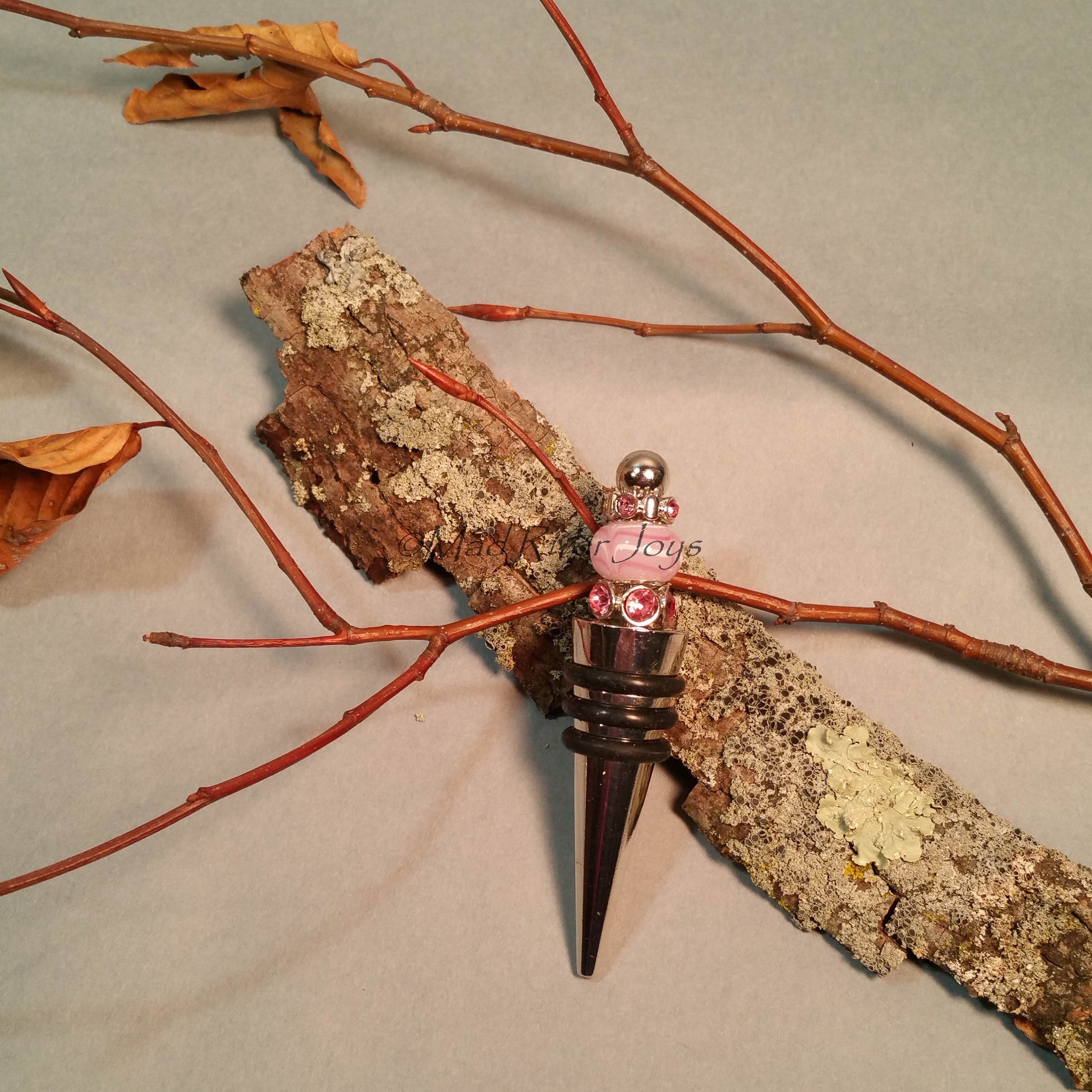 Bottle Stopper--Pink Wave