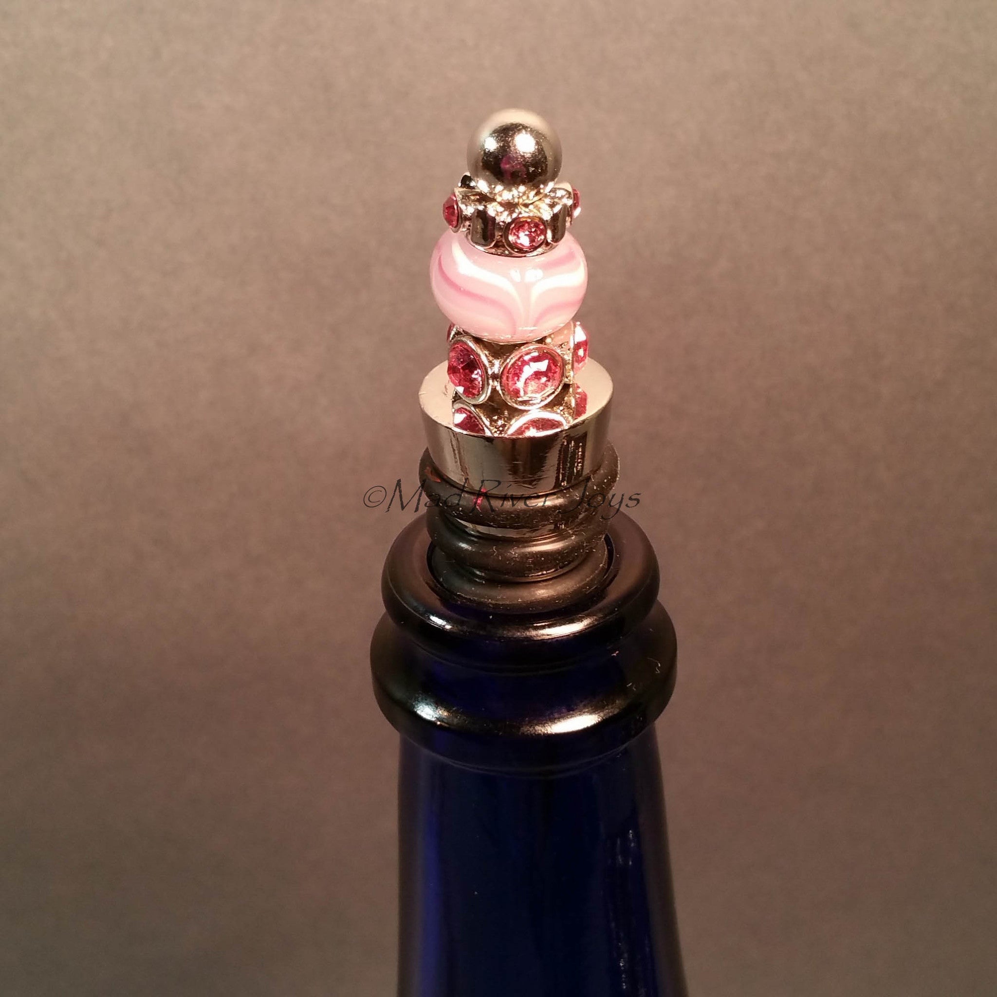 Bottle Stopper--Pink Wave