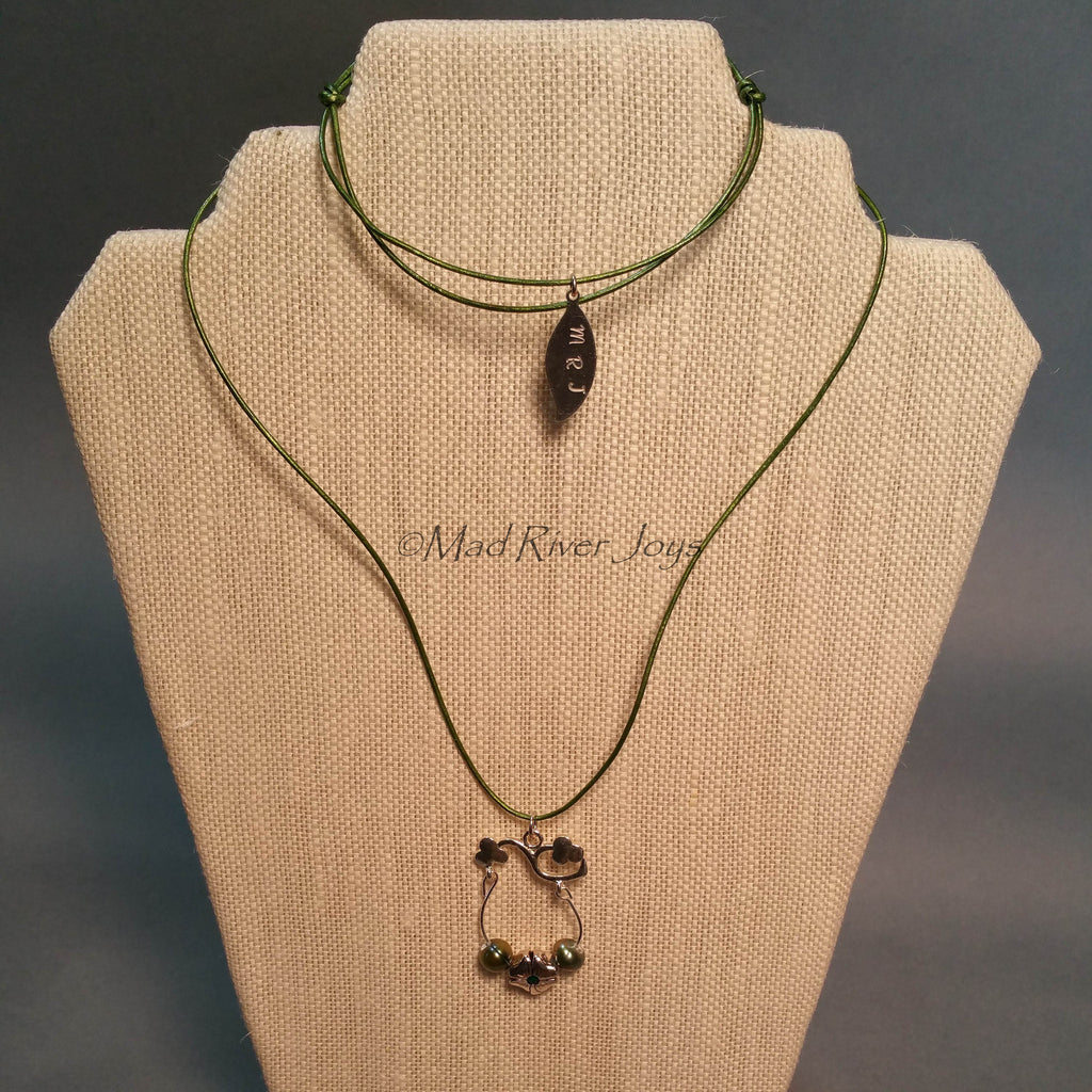 Necklace--Shamrocks and Pearls