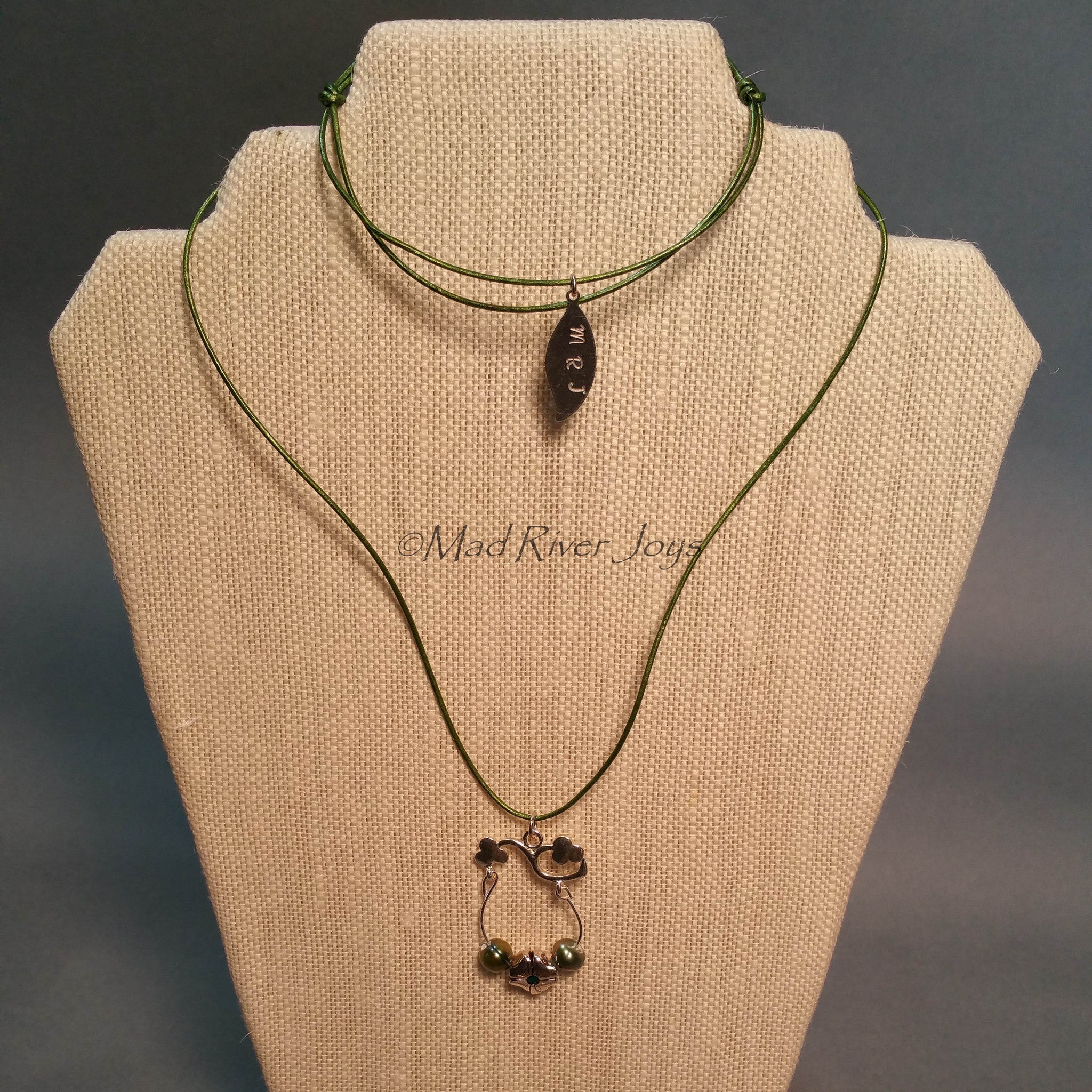 Necklace--Shamrocks and Pearls