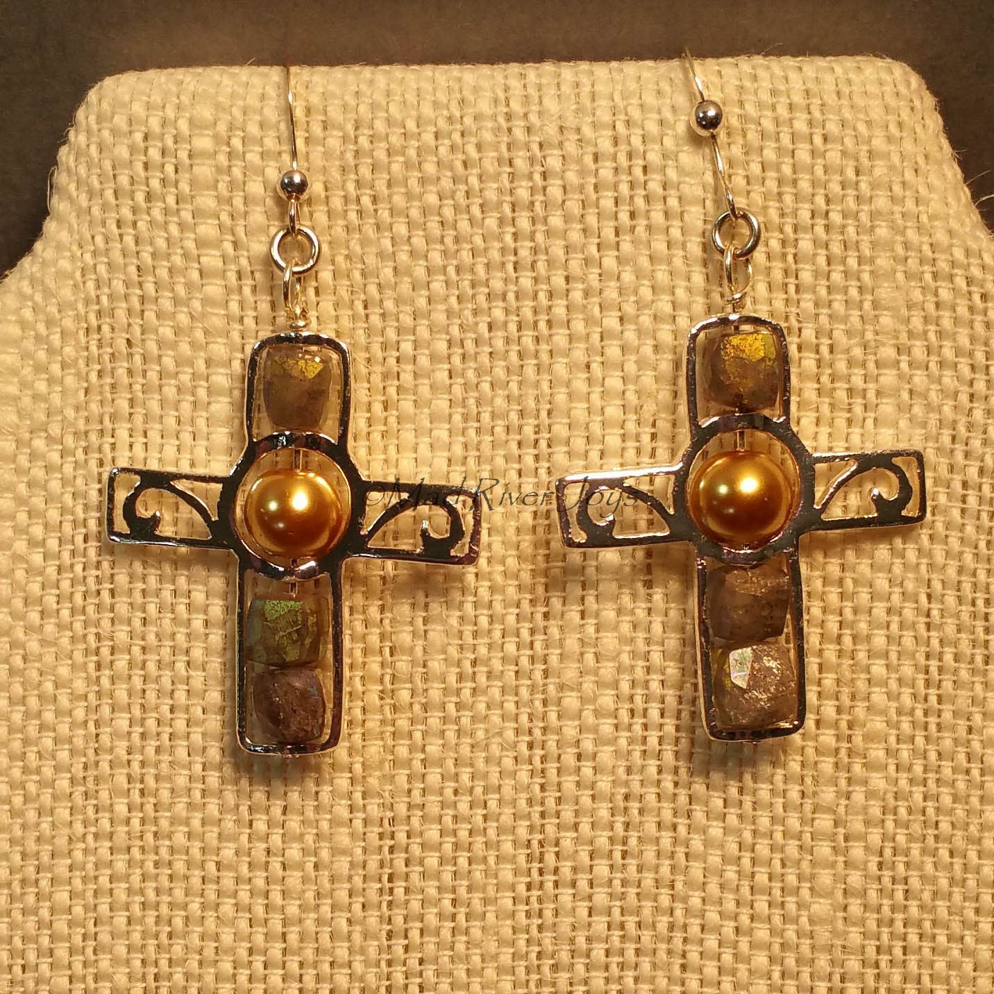 Earrings--Silver Cross--God's Shining Light