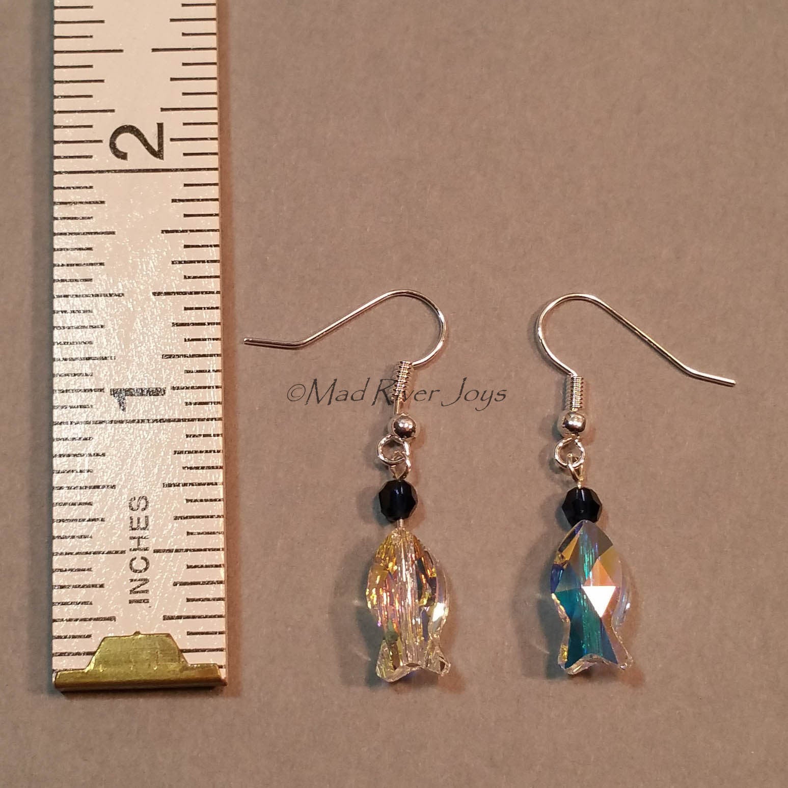 Earrings--Sparkling Blue Fish