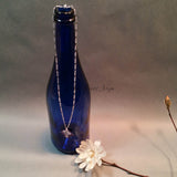 Necklace--Crystal Cross--Purple/Silver