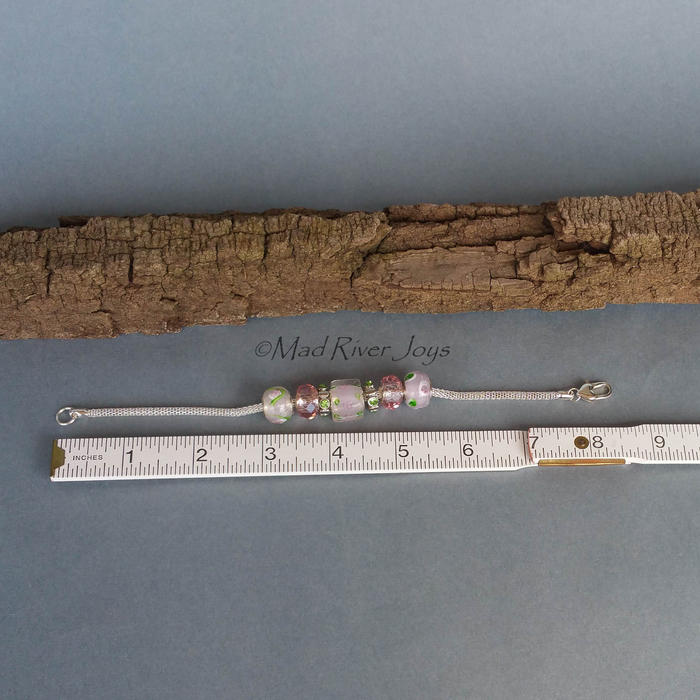 Bracelet--Chain--Pink Floral