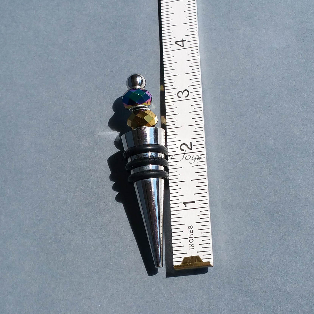 Bottle Stopper--Golden Rainbow