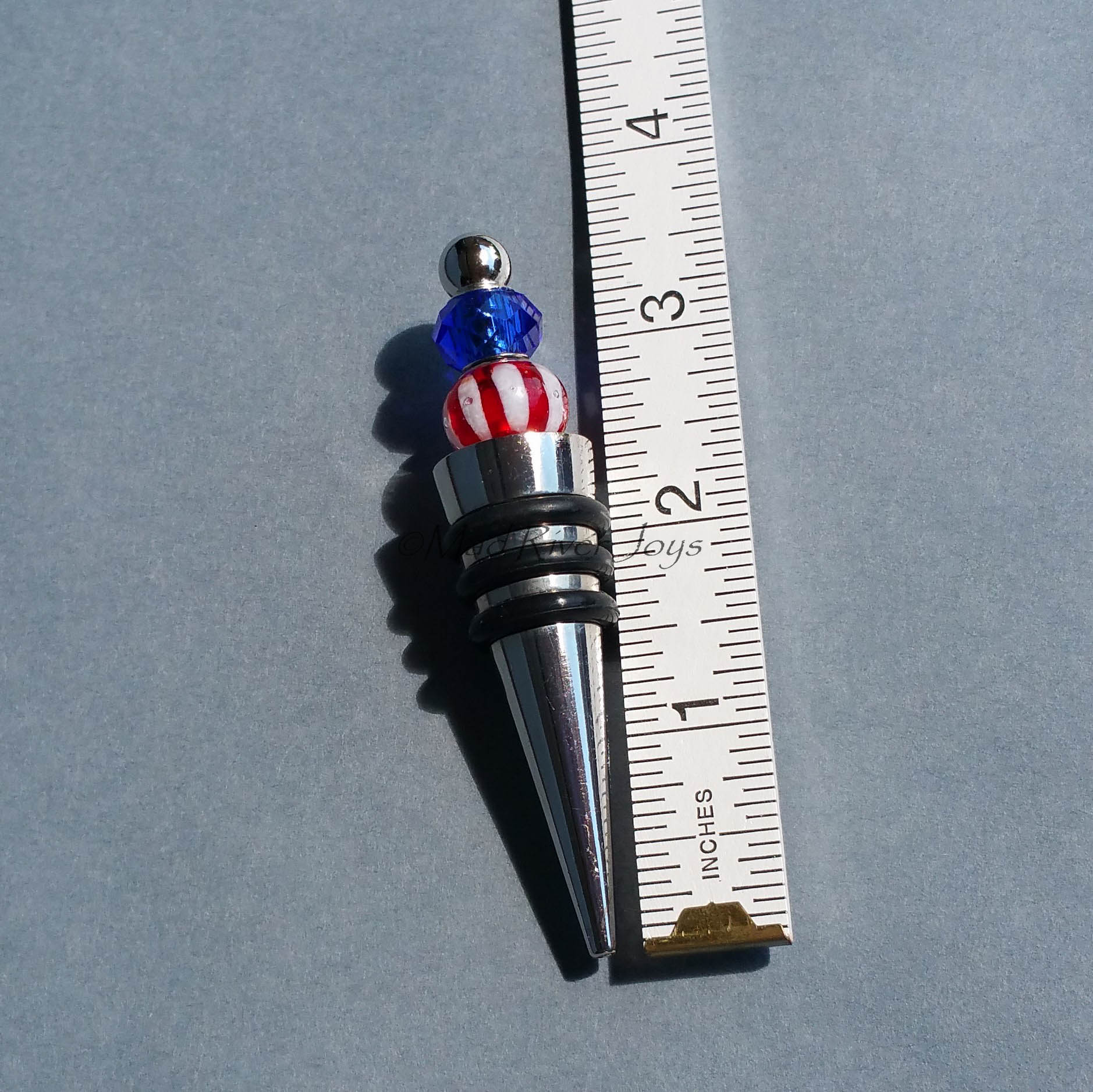 Bottle Stopper--Red, White, & Blue