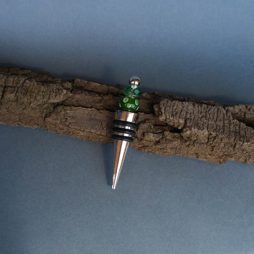 Bottle Stopper--Green Dot