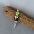 Bottle Stopper--Large Green Lampwork Frog on Tan Glass Bead