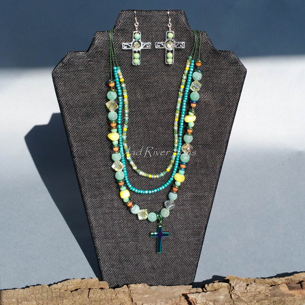 Necklace--Holy Trinity--Green