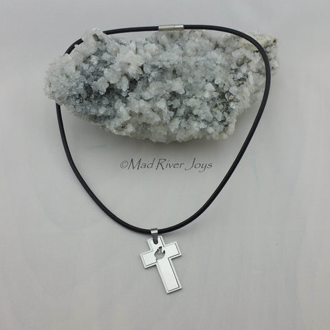 Necklace--Stainless Dove Cross