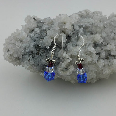 Earrings--Crystal Gifts--Red, White, & Blue