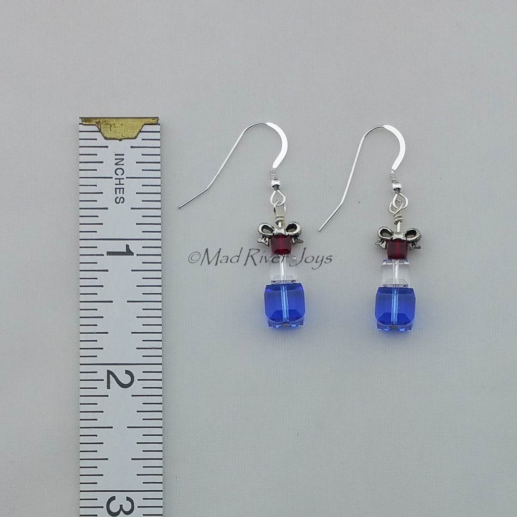 Earrings--Crystal Gifts--Red, White, & Blue