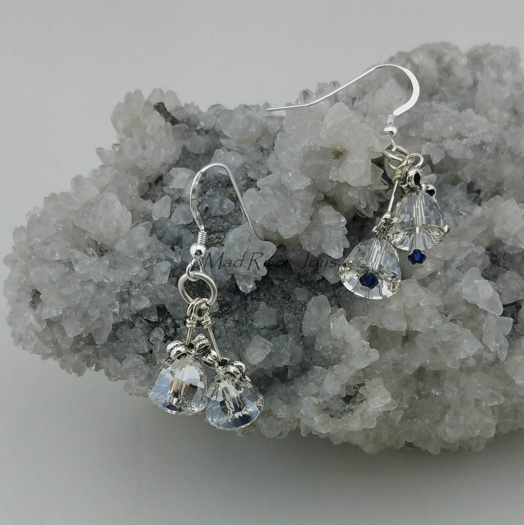 Earrings--Crystal Silver Bells