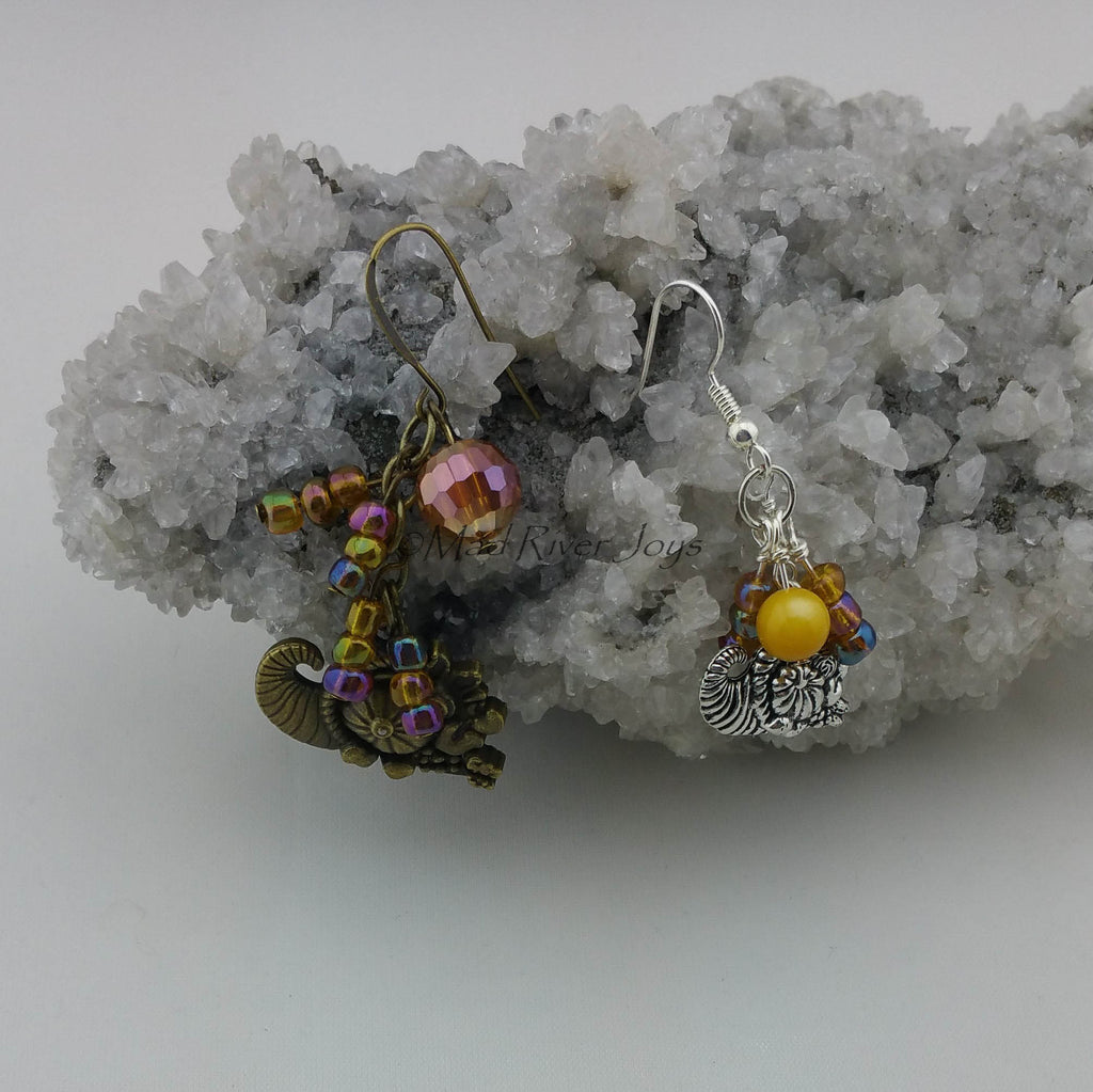 Earrings--Cornucopia--Small Silver