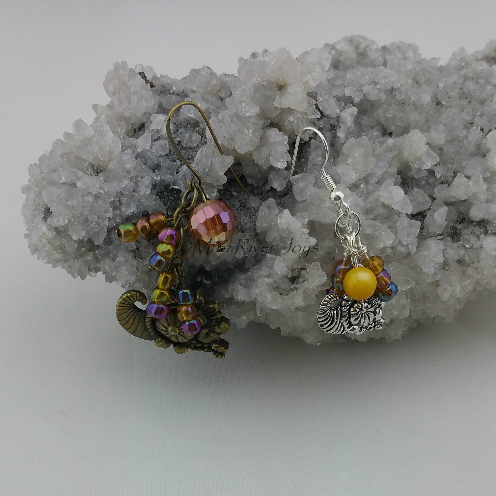 Earrings--Cornucopia--Small Silver