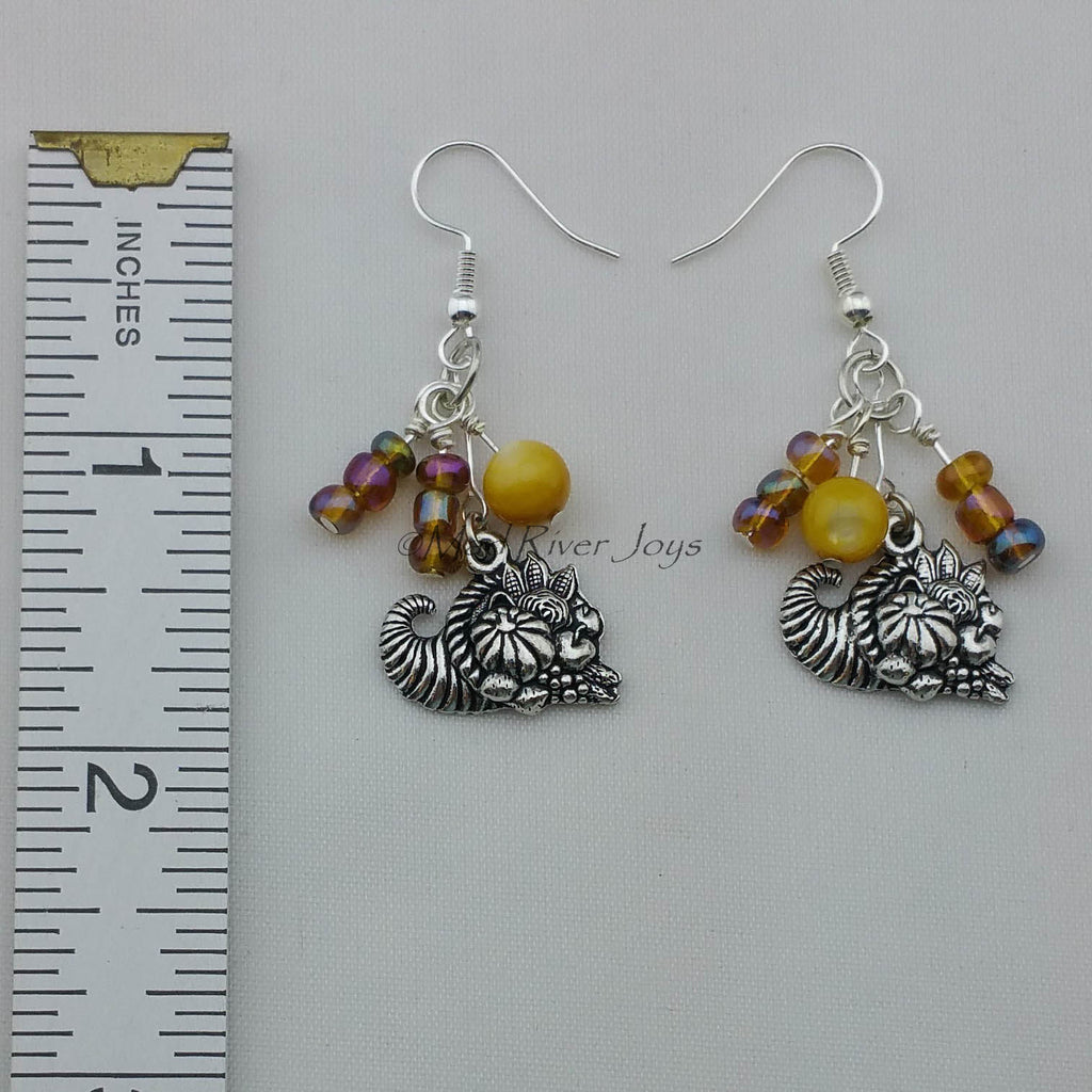 Earrings--Cornucopia--Small Silver