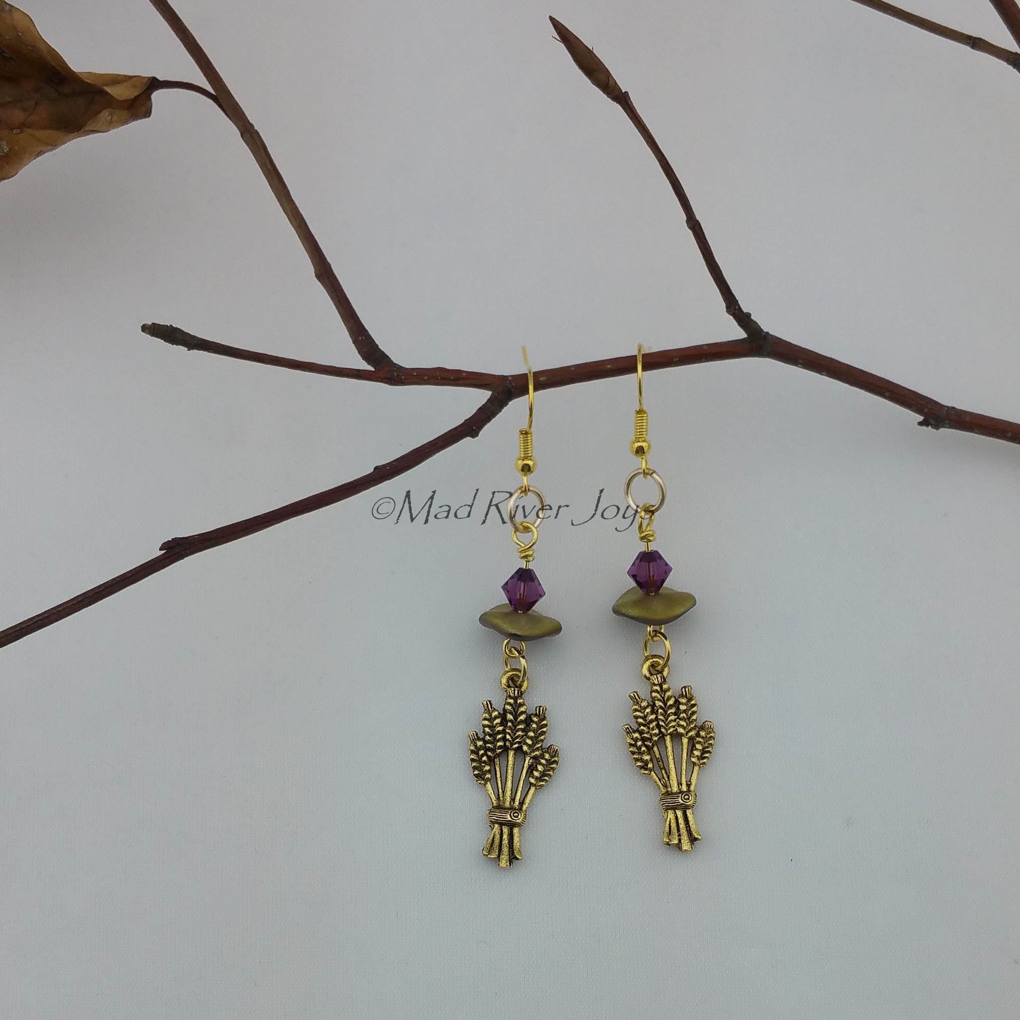 Earrings--Wheat Shocks