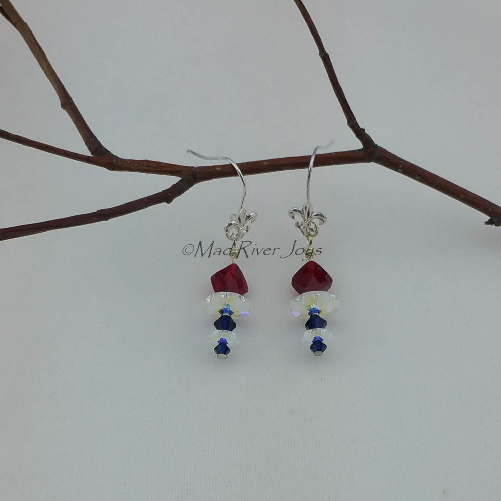 Earrings--Double Fleur de Lis