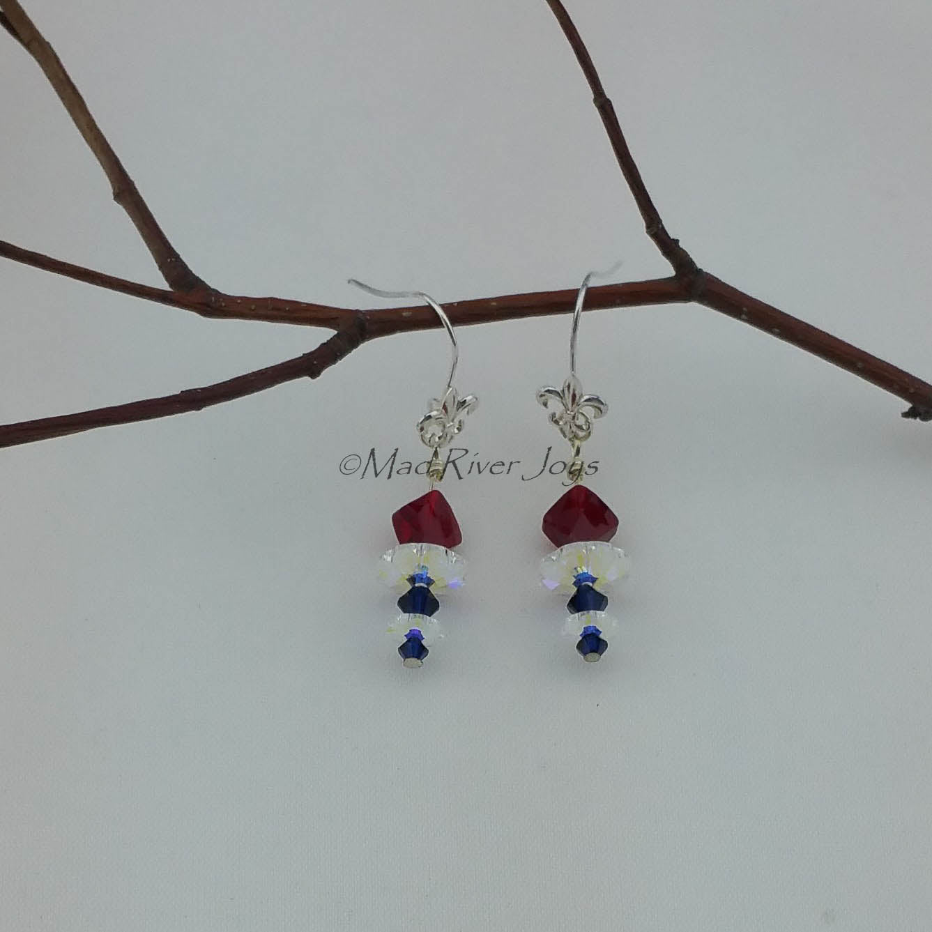 Earrings--Double Fleur de Lis