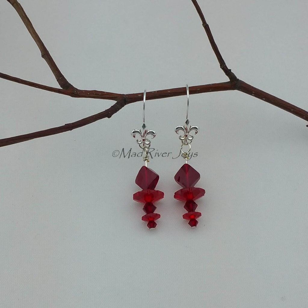 Earrings--Double Fleur de Lis