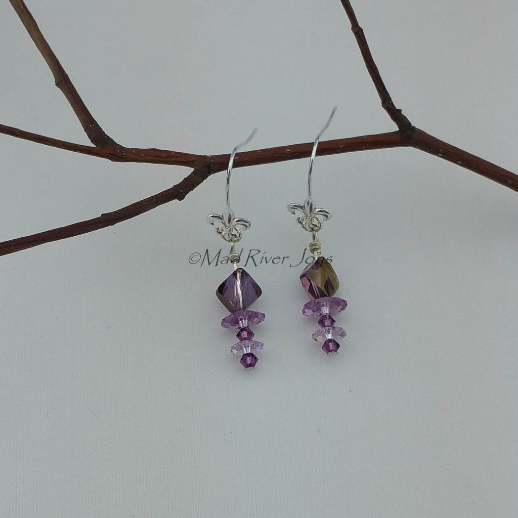 Earrings--Double Fleur de Lis