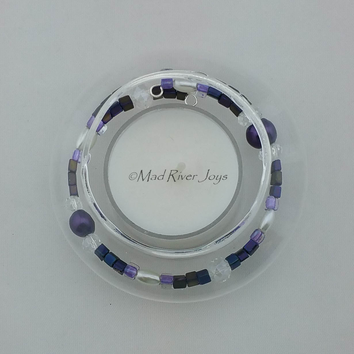 Tea Lights--Floating--Elegant Purple Beaded Tea Light Set