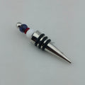 Bottle Stopper--Natural Stone Red/White/Blue
