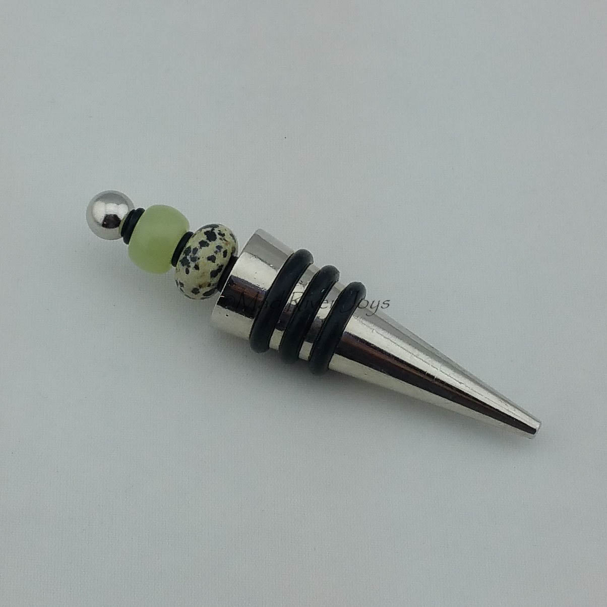 Bottle Stopper--New Jade and Dalmatian Jasper